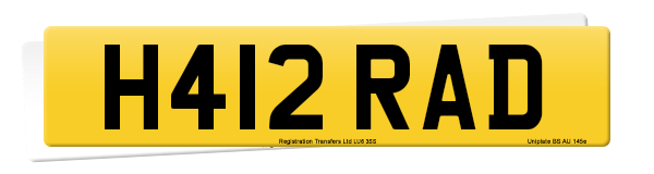 Registration number H412 RAD
